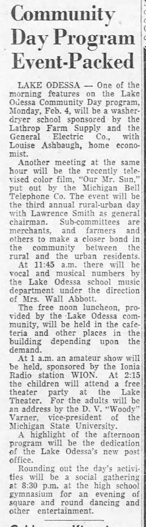 Lake Theatre - Jan 1957 Article